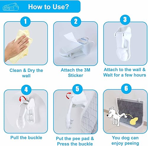 Miniatura 5 de Soporte de almohadilla para orina de perro con paredes (paquete de 6) para almohadilla de Wee Wee Wee de tamaño pequeño y grande, soporte para