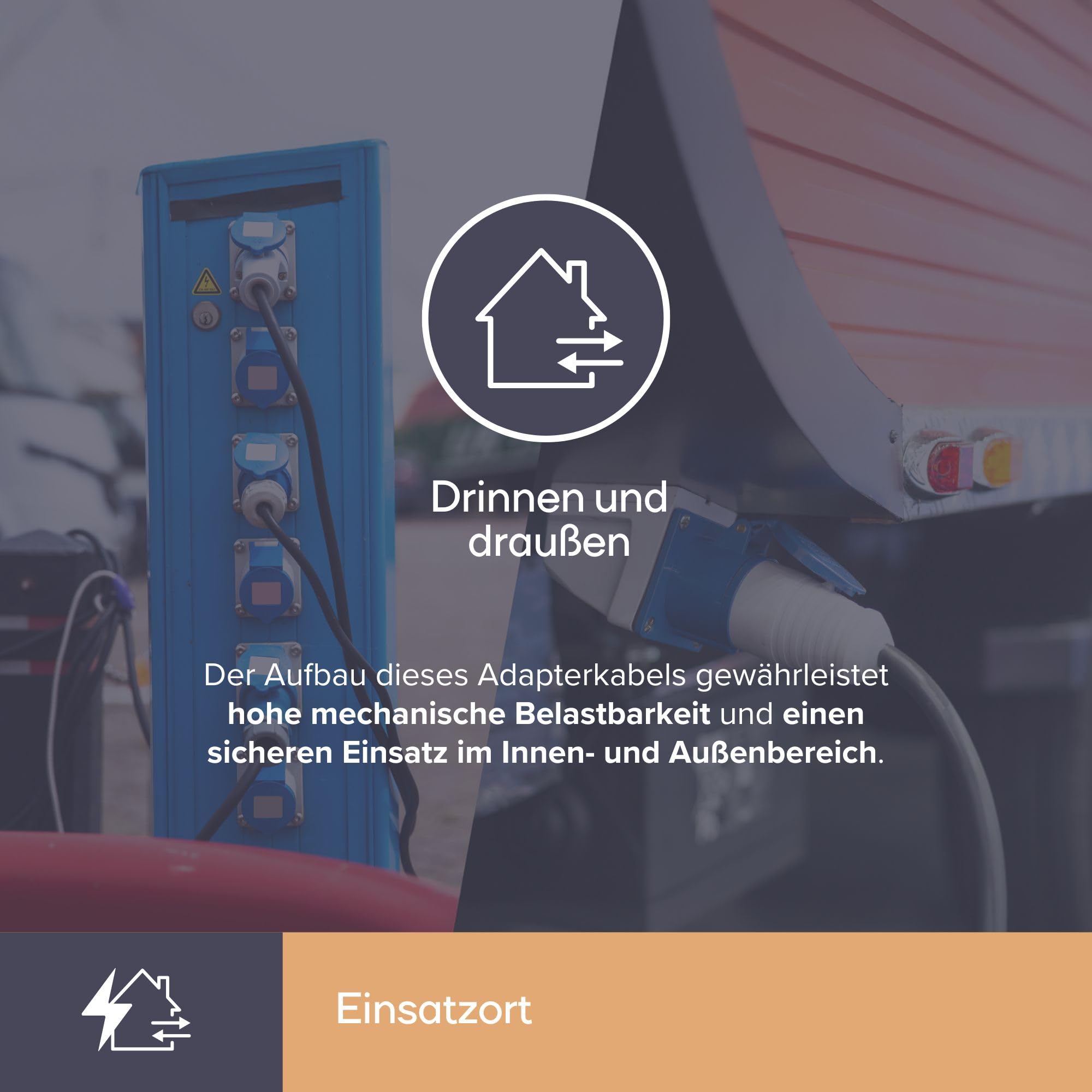 PEREL ECEEA3 Adapterkabel Schuko Stecker auf CEE Kupplung Länge 300cm
