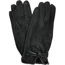 BARRINGTON Womens Soft Black Bow Stretch Fit Texting & Tech Touchscreen Driving Gloves