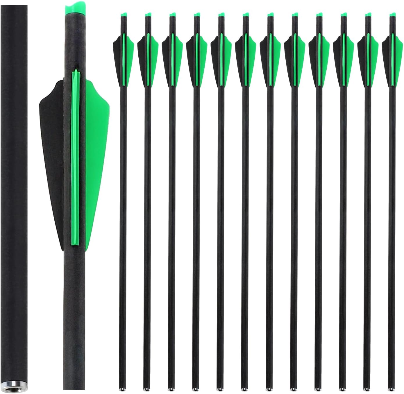20inch Crossbow Bolts Crossbow Arrows Mini 7.5inch Carbon Hunting Arrows for Archery Shield Vanes Targeting Arrow for Shooting (Pack of 12)