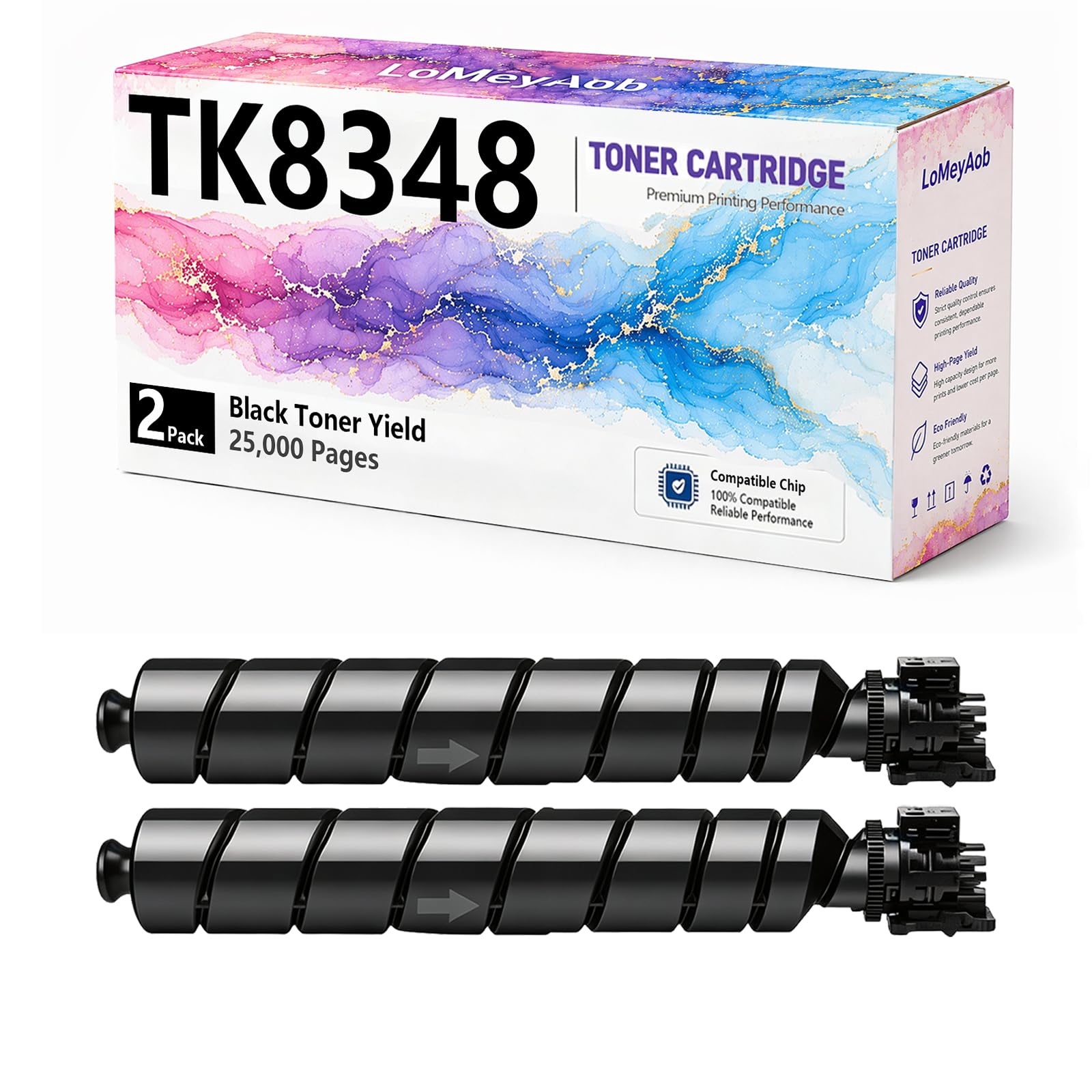 Cartuccia di toner TK8348, sostituzione ad alta resa per la stampante Kyocera LaserJet 2552ci 2553ci, colori ricchi, stampe ad alta velocità, imaging accurata, rendimenti elevati ,2Pack
