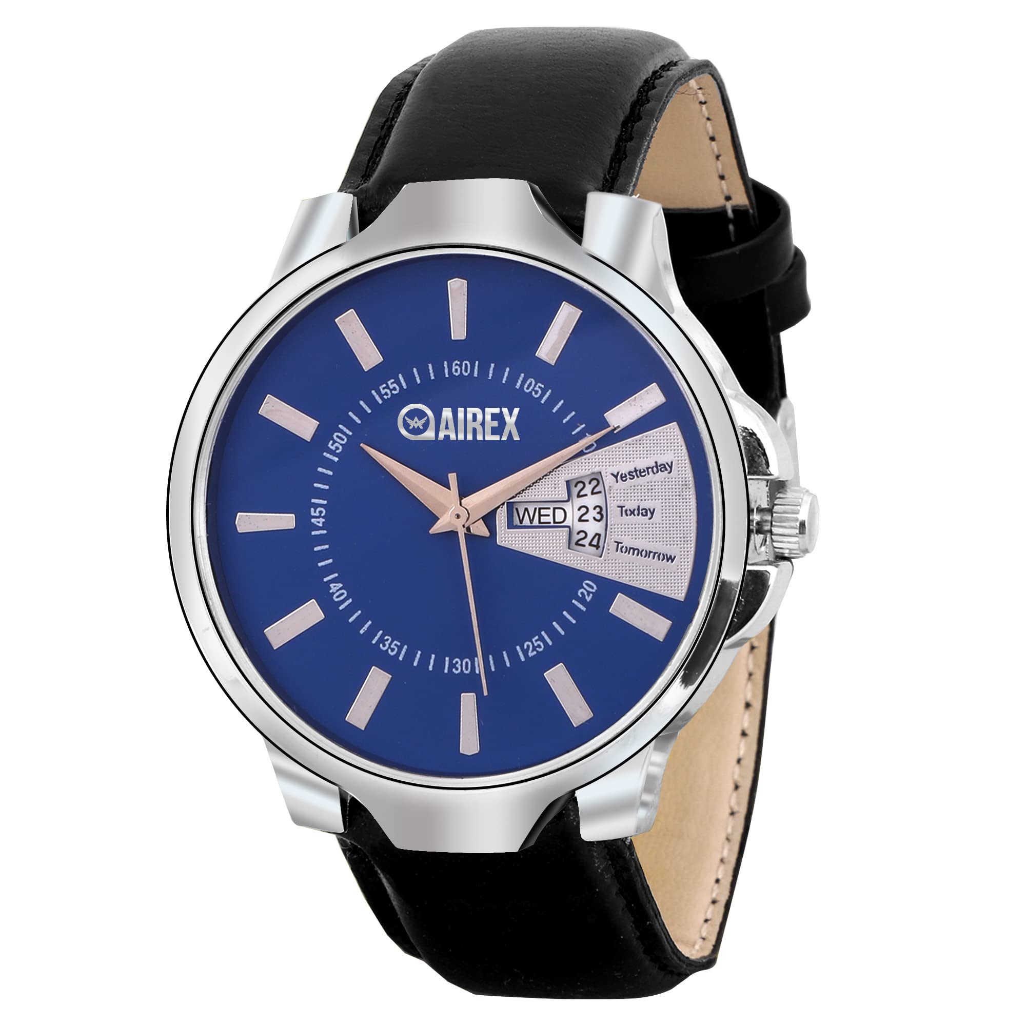 AIREX Analog Linear Designer Blue Dial Black Leather Strap Men’s & Boys Watch (B0BQYSBD7K) Amazon Price History, Amazon Price Tracker