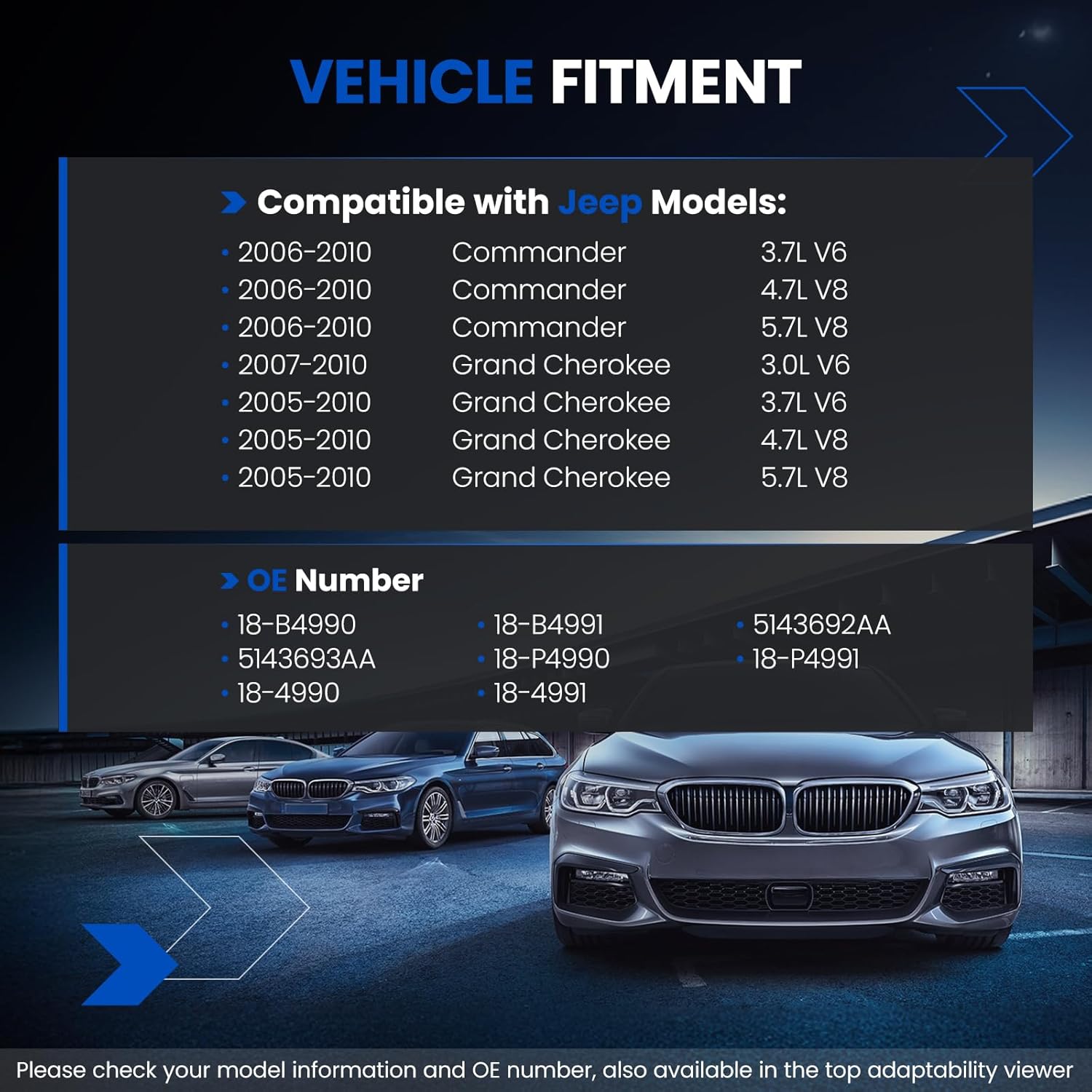 Front Brake Caliper Assembly Replaces for 18B4990 18B4991, Compatible with Jeep Commander 2006-2010, Compatible with Jeep Grand Cherokee 2007-2010 3.7L 4.7L 5.7L
