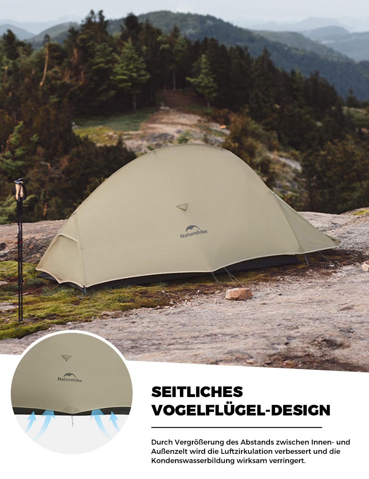 Naturehike Cloud Up 2 Pro Zelt 2/3 Personen Ultraleicht 20D