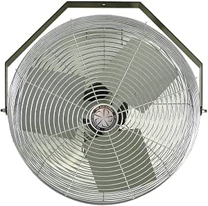 TPI U12-TE Industrial Wall/Ceiling Mount Fan - 12" 3-Speed Commercial Fan For Workstations (120V, Gray)