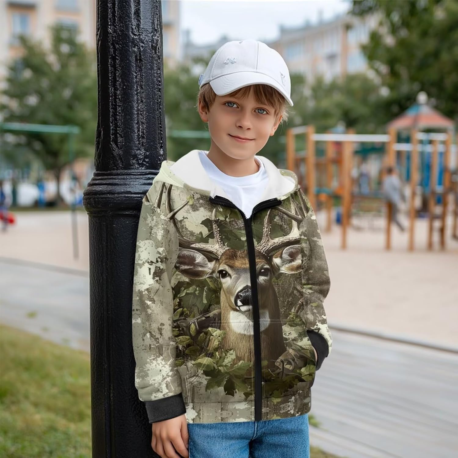 WELLFLYHOM Zip Up Boys Sweatshirt Graphic 6-16 Long Sleeve Fleece Lining Hoodie Kangaroo Pocket Full Zip Kids Sweater - Image 2