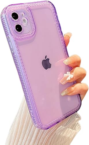 Miniatura 20 de ZTOFERA Diseñada para iPhone 13 de 6.1 pulgadas, bonita funda transparente para mujeres y niñas, funda protectora de silicona TPU suave flexible con