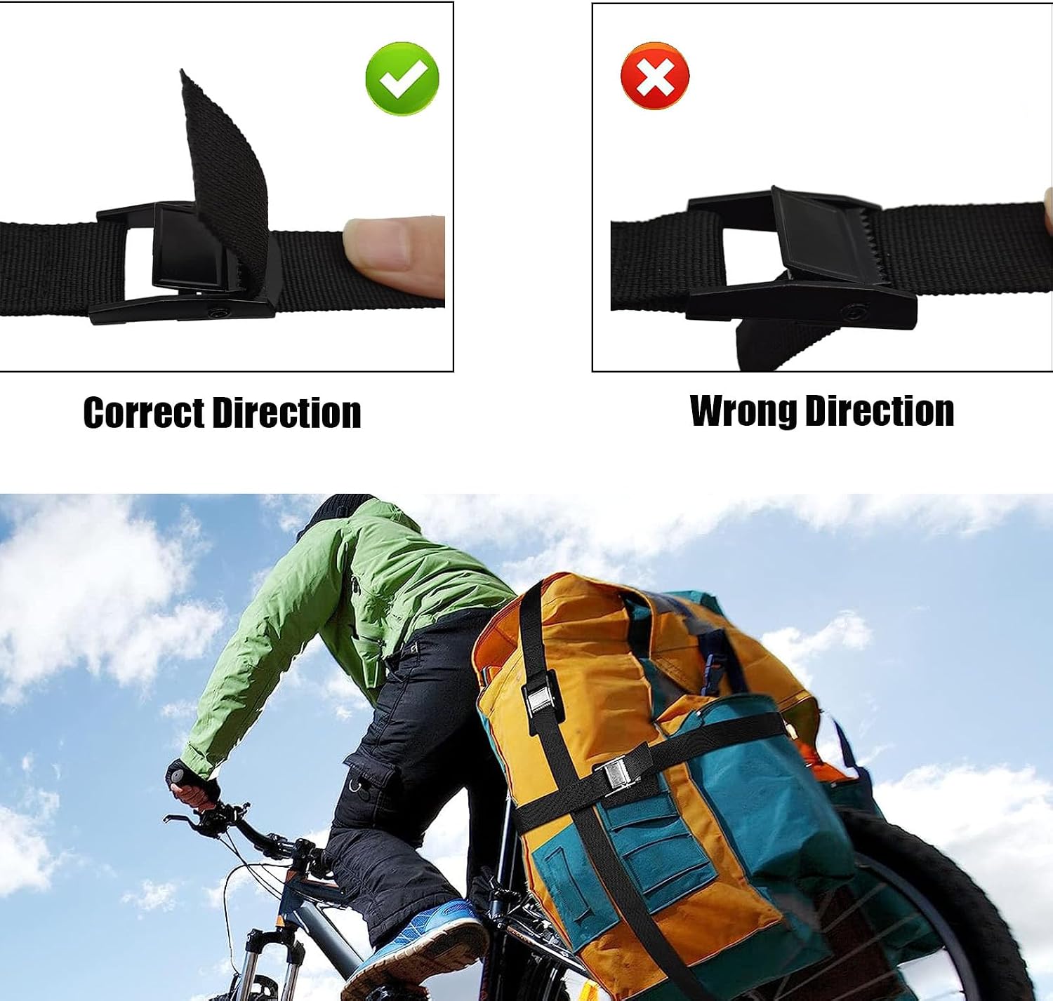 TuTuYa Tie Down Straps Black, 4PK 3.3Ft x 0.98In Lashing Straps with Buckle image 4
