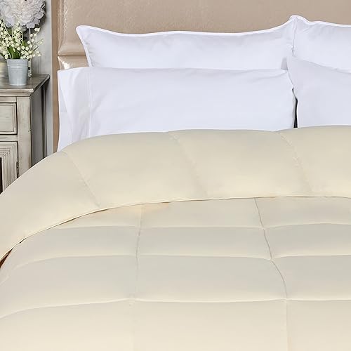 Miniatura 7 de Superior Edredón sólido de microfibra cepillada, ropa de cama alternativa al plumón, reversible, peso medio, esponjoso, decorativo, relleno de