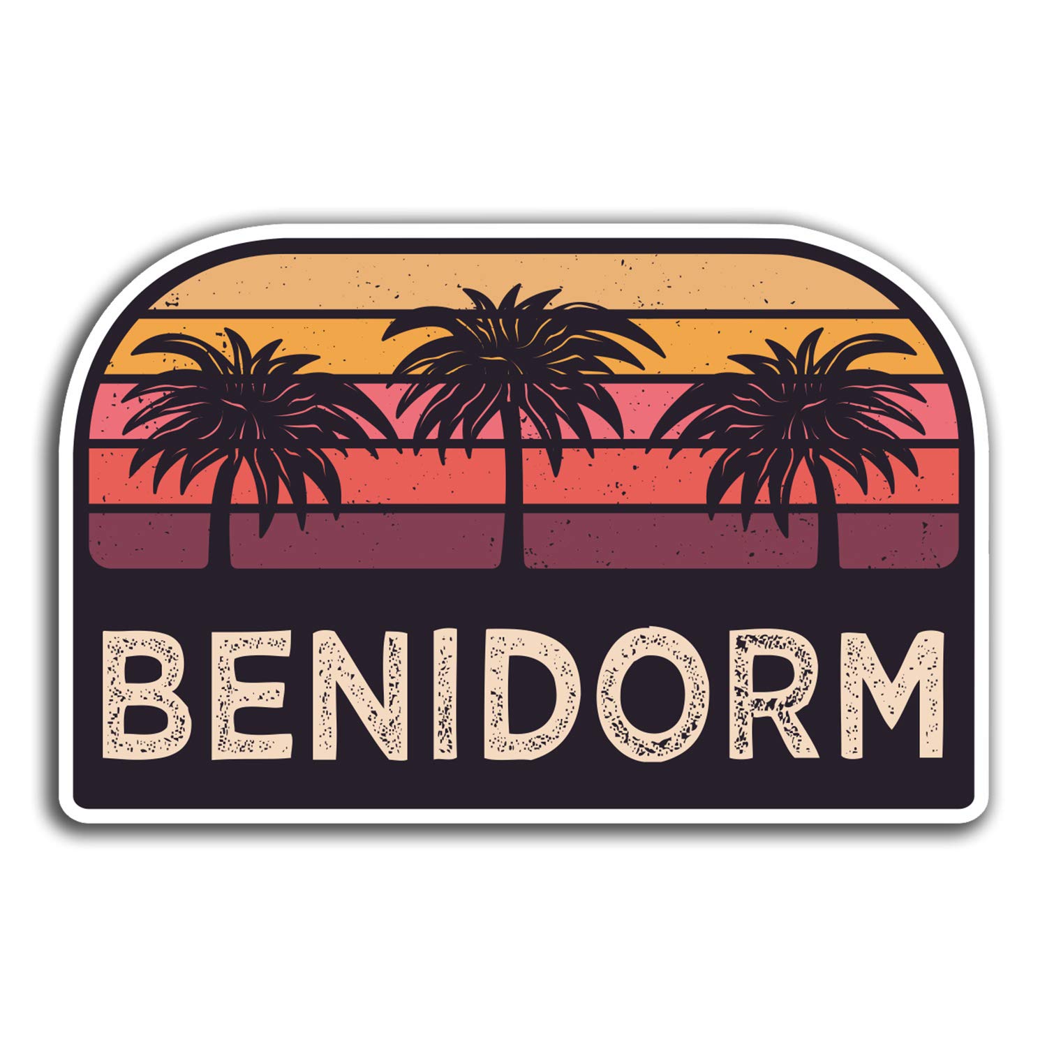 2 x 10cm Benidorm Sunset Vinyl Stickers - Travel Sticker Laptop Luggage #23723 (10cm Wide)