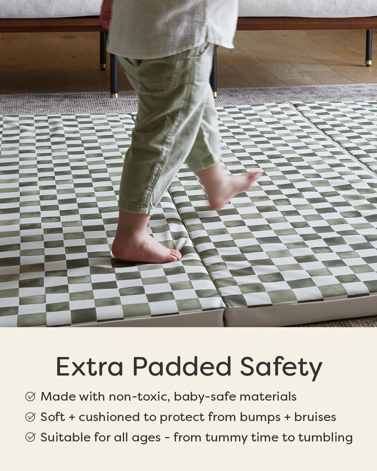 House of Noa Tumbling Baby Play Mat for Floor – Foldable Foam Playmat for Babies & Kids, Non-Toxic Wipeable Baby Mat