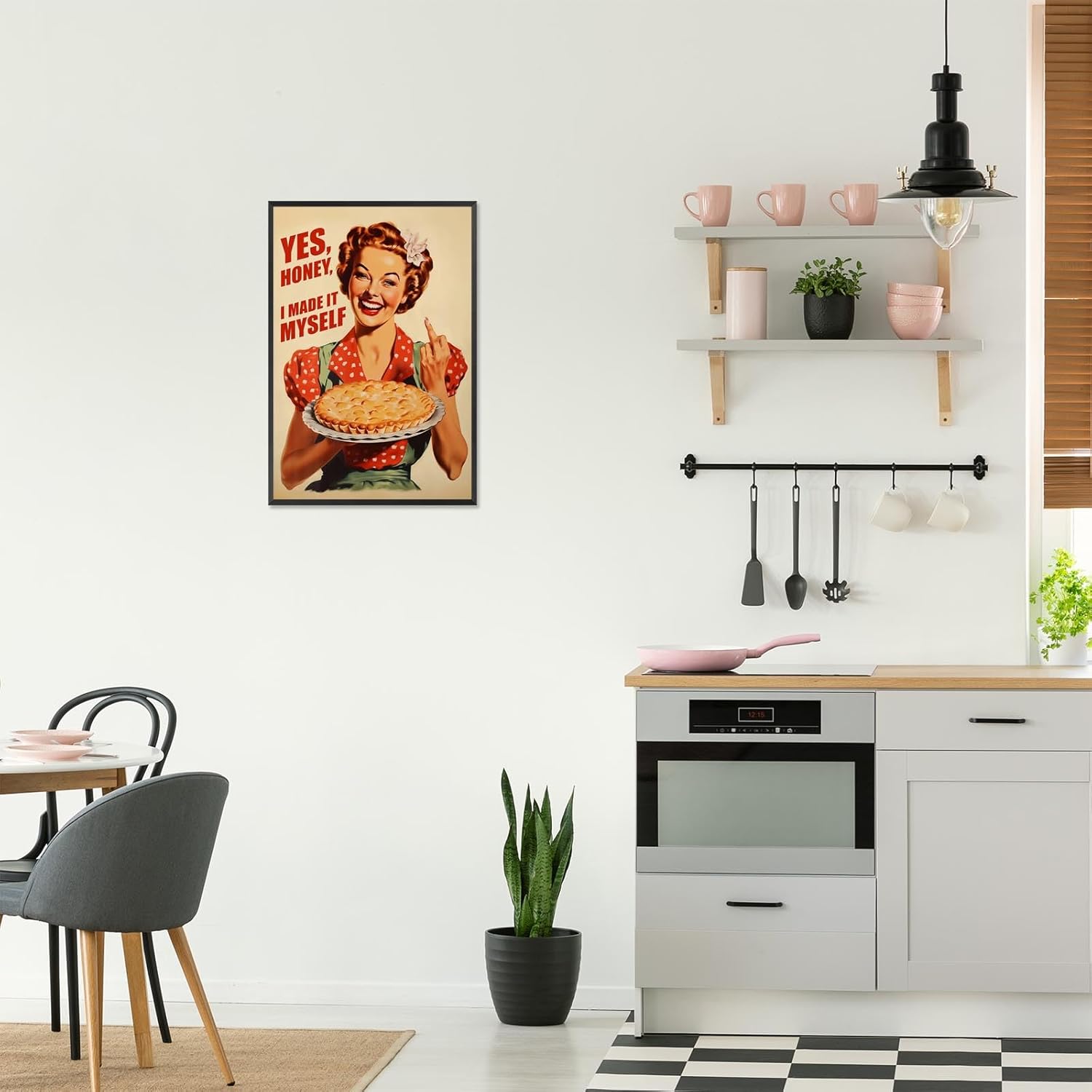 Vintage 60s Kitchen Canvas Poster Kitchen Housewife Wall Art Home Aesthetic Picture Minimalist Prints Painting For Family Living Room Bedroom Wall Decor 12x16in Unframed - Image 7