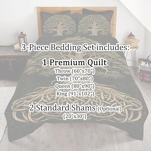 Miniatura 5 de Juego de ropa de cama con estampado de árbol de la vida, diseño de árbol de la vida, diseño de árbol de la vida, edredón de tamaño King