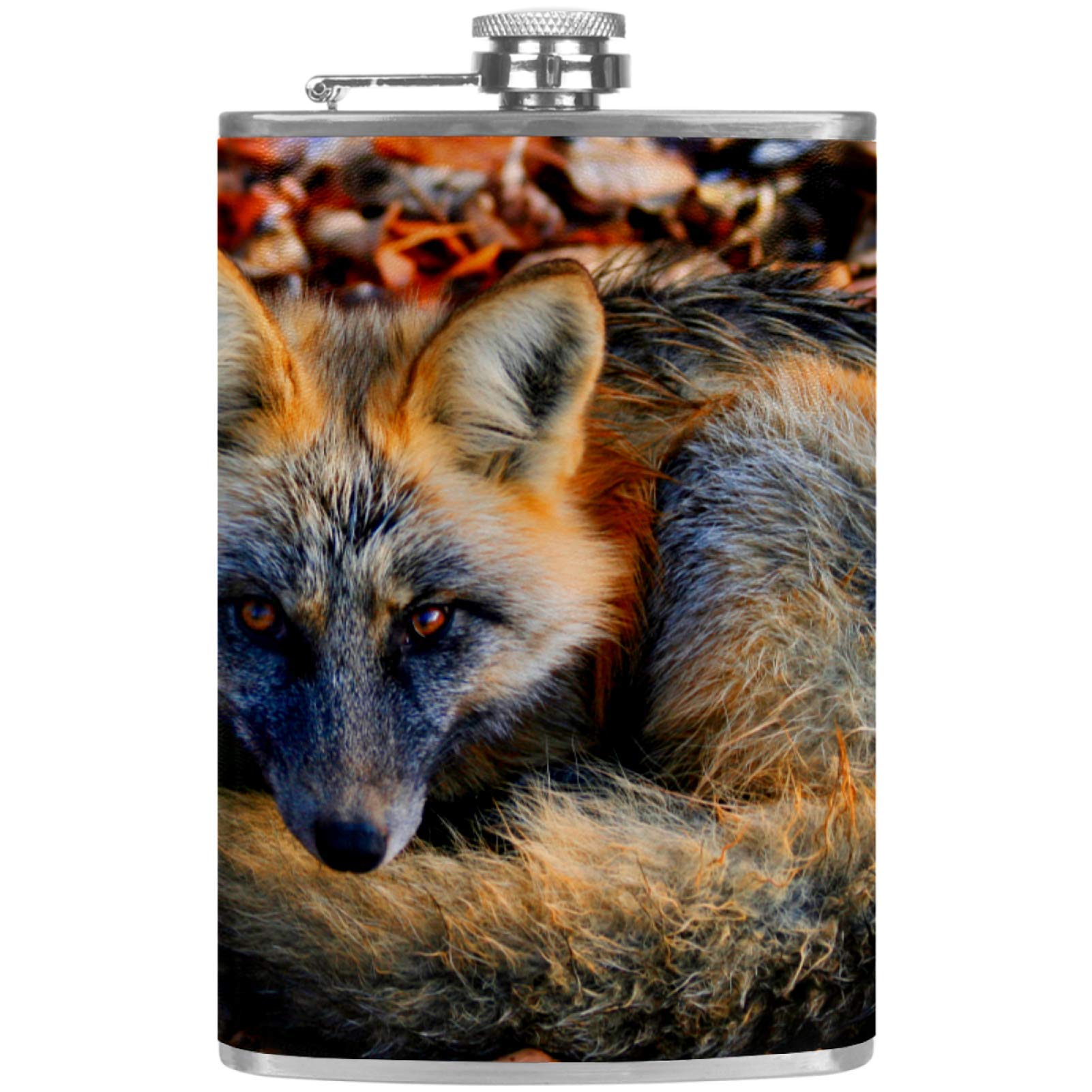 Flasque à whisky de poche en cuir avec entonnoir de camping