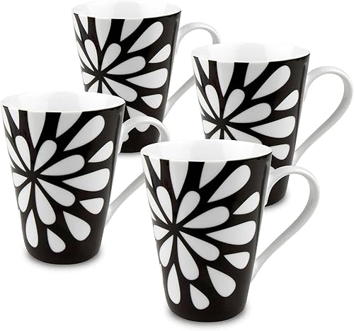 Konitz Juego de 4 tazas, color blanco