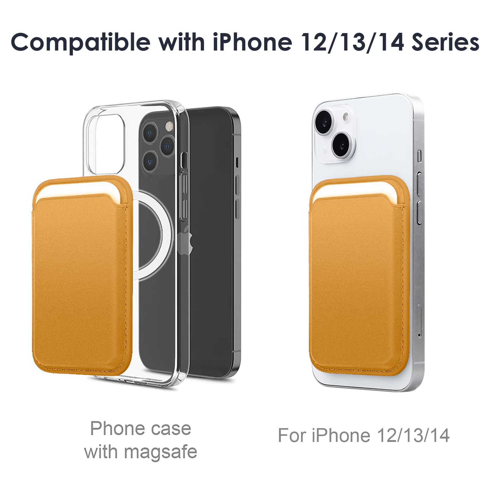 WALLFID Portafoglio in pelle con MagSafe compatibile con iPhone 12/13 Mini/Pro/Max, supporto RFID con magnete MagSafe
