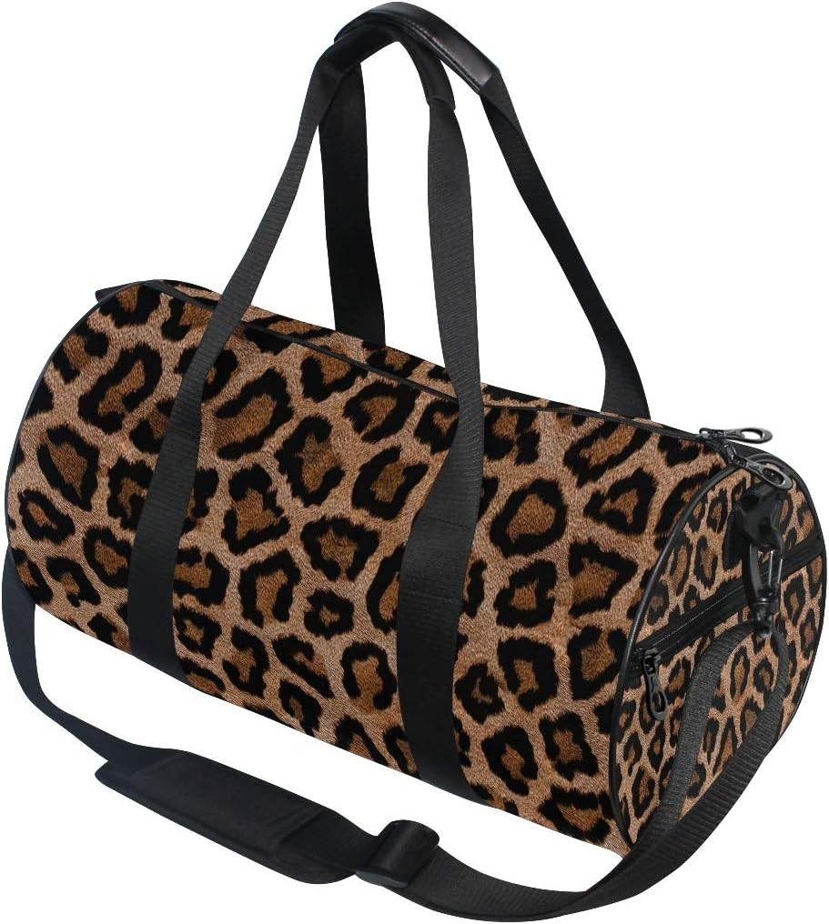 Gym Sports Dance Travel Duffel Bag Leopard Print Luggage Bag for Weekender Sports Vacation - Image 3