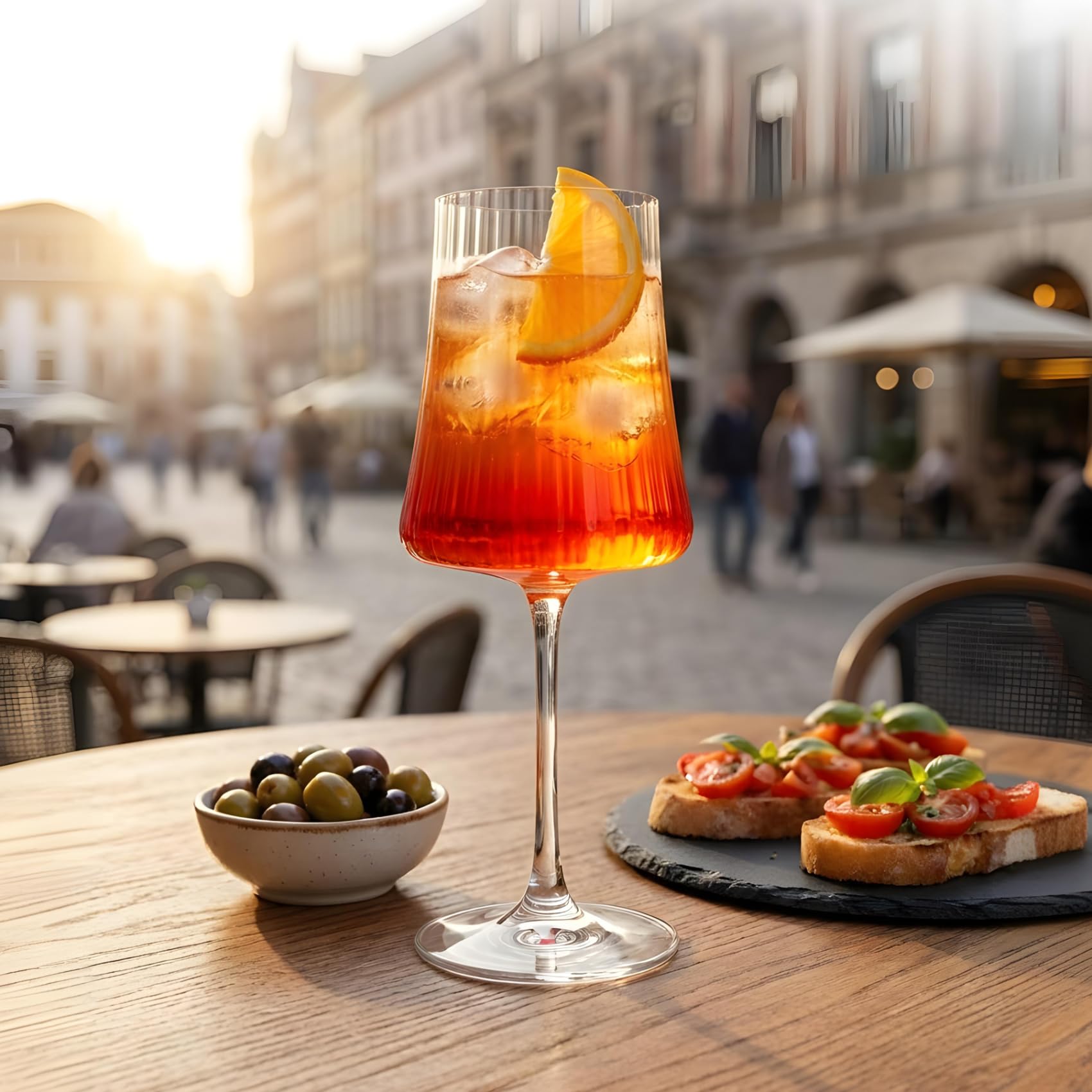 Lot de 4 verres à cocktail Spritz Aperol en cristal résistant et apéritif