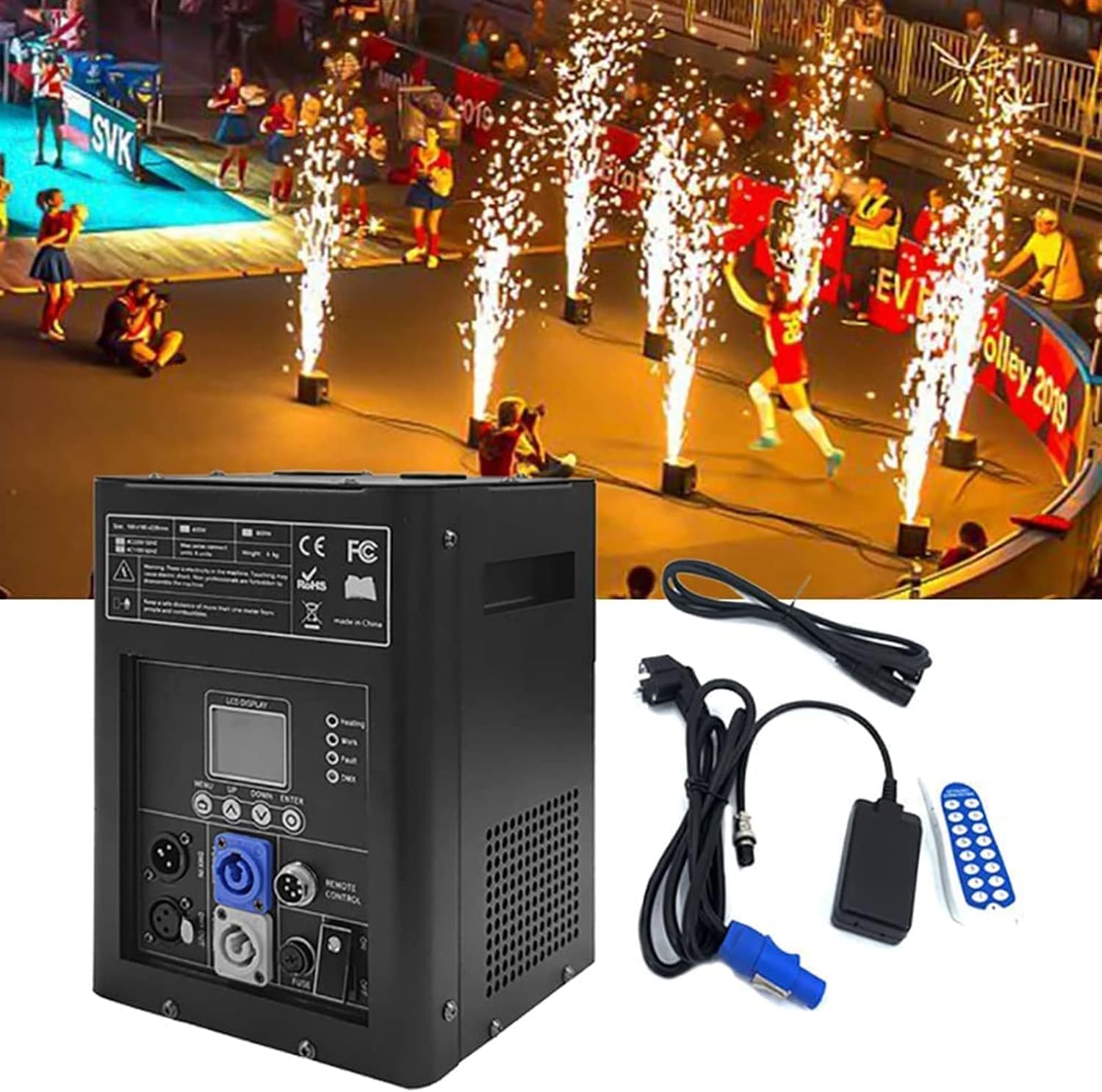 SXFYHXY Cold Spark Machine, 600W DMX512 Pyrotechnic Machines, Cold