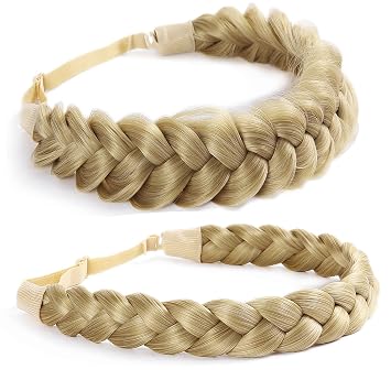 Braid Headband 2 3 Strands combinations Messy Wide Chunky Fluffy Elastic Stretch Hairpiece Braided Headband Women Girl Beauty accessory Beach blonde