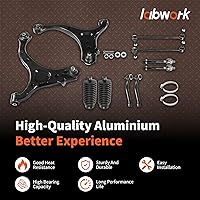 Vista 3 de labwork Kit de suspensión delantera de 10 piezas Brazos de control delanteros inferiores Conjunto de rótula Extremo de bieleta lado del conductor