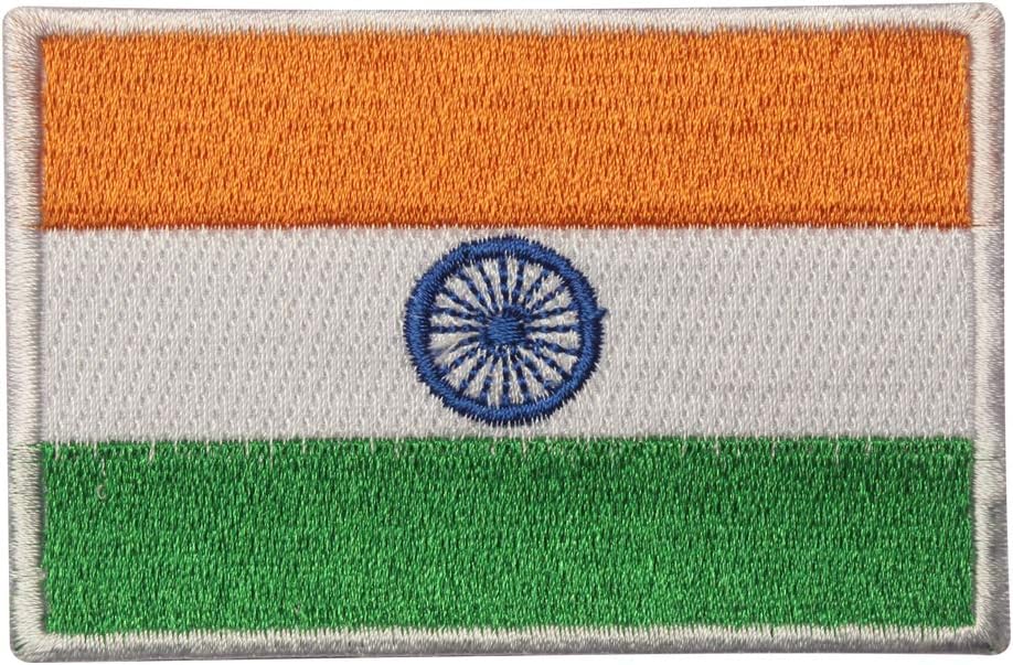 India National Flag Embroidered Iron On Sew On Patch Badge for Clothes etc