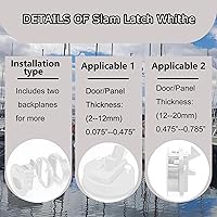 Vista 3 de Slam Latch - Pestillo empotrado de 2 pulgadas, mango de plástico blanco para puerta de escotilla de gabinete en caravana, barco, cámper, remolque