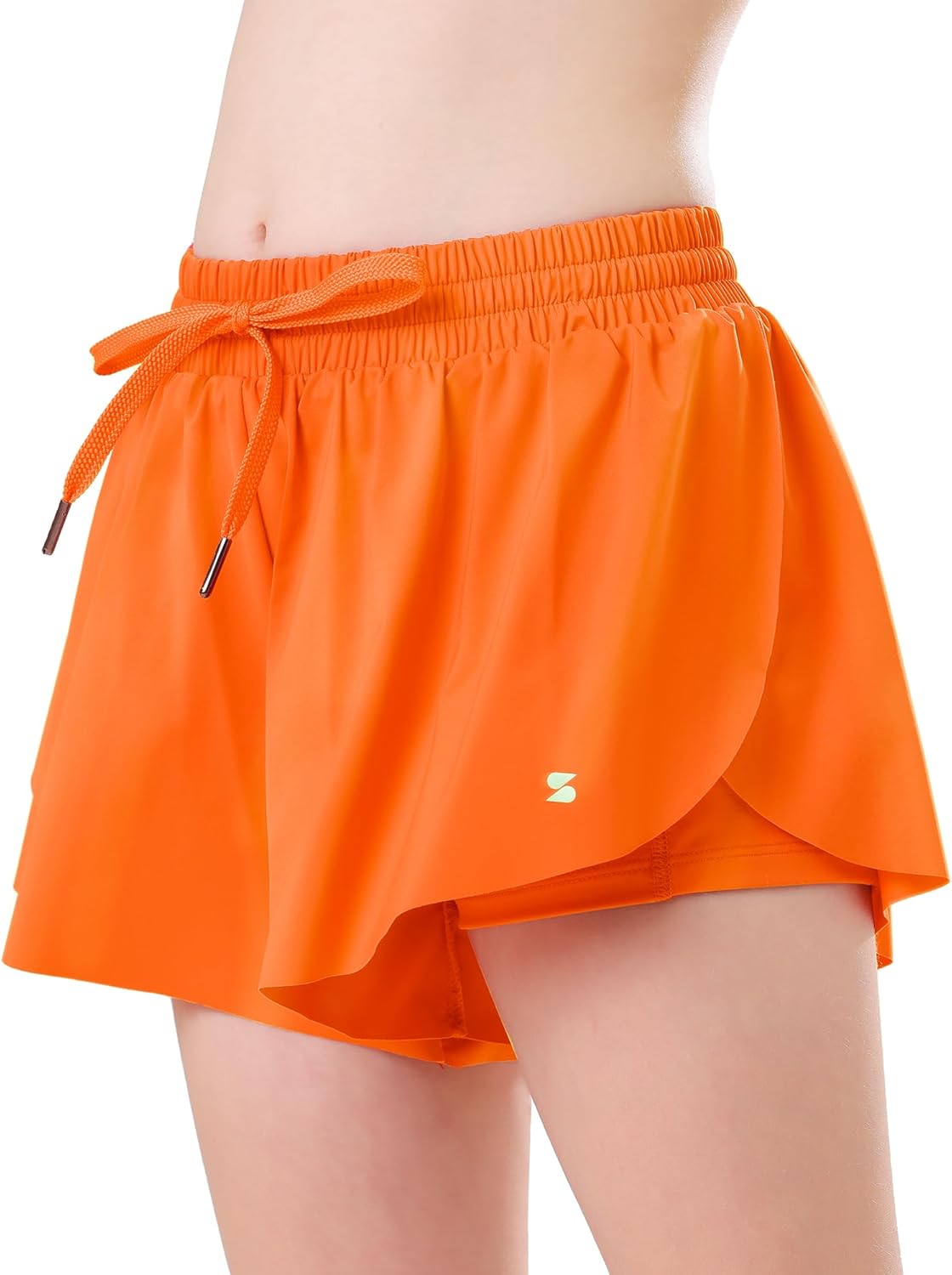 Stelle Girls Flowy Shorts with Pockets Athletic Running Skirt High Waist Butterfly 2 in 1 Sports Short 5-16 Years - Image 2