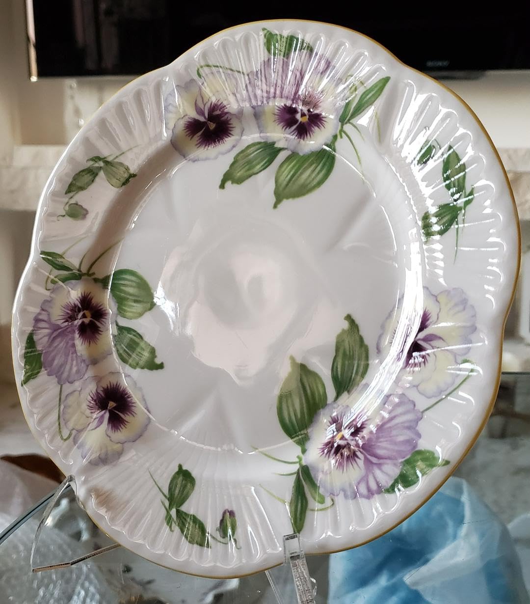 シェリー D パンジー トリオ カップ プレート アンティーク ✩ シェリー D パンジー トリオ カップ プレート アンティーク ✩