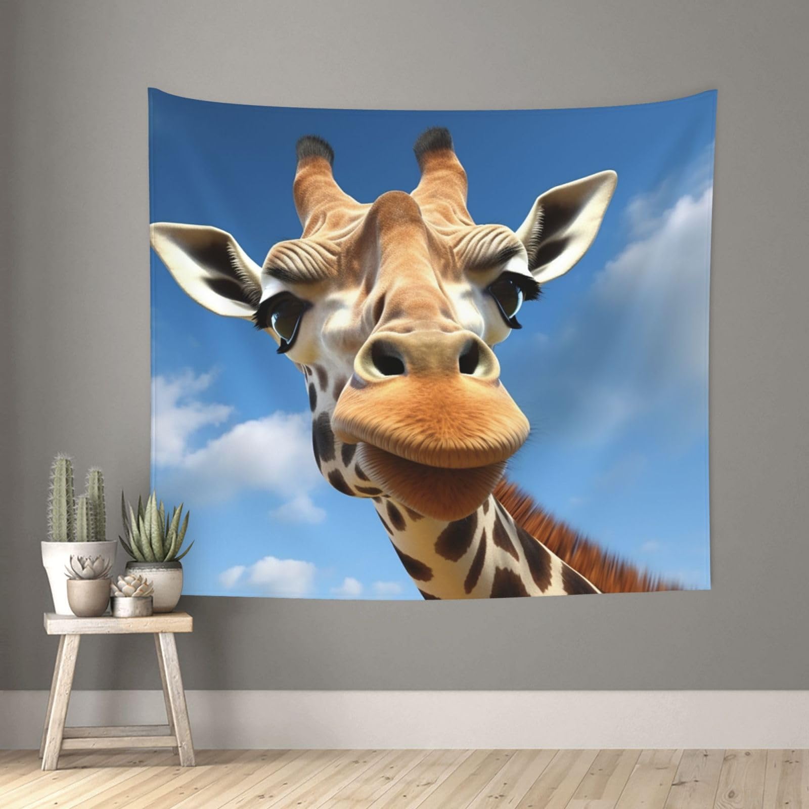 FodPand Funny Giraffe Tapestry for Bedroom Aesthetic, Wall Hanging Tapestries Art Decor Backdrop Wall Tapestry for Dorm Living Room Funny Poster Party Banner Background 51" X 60"
