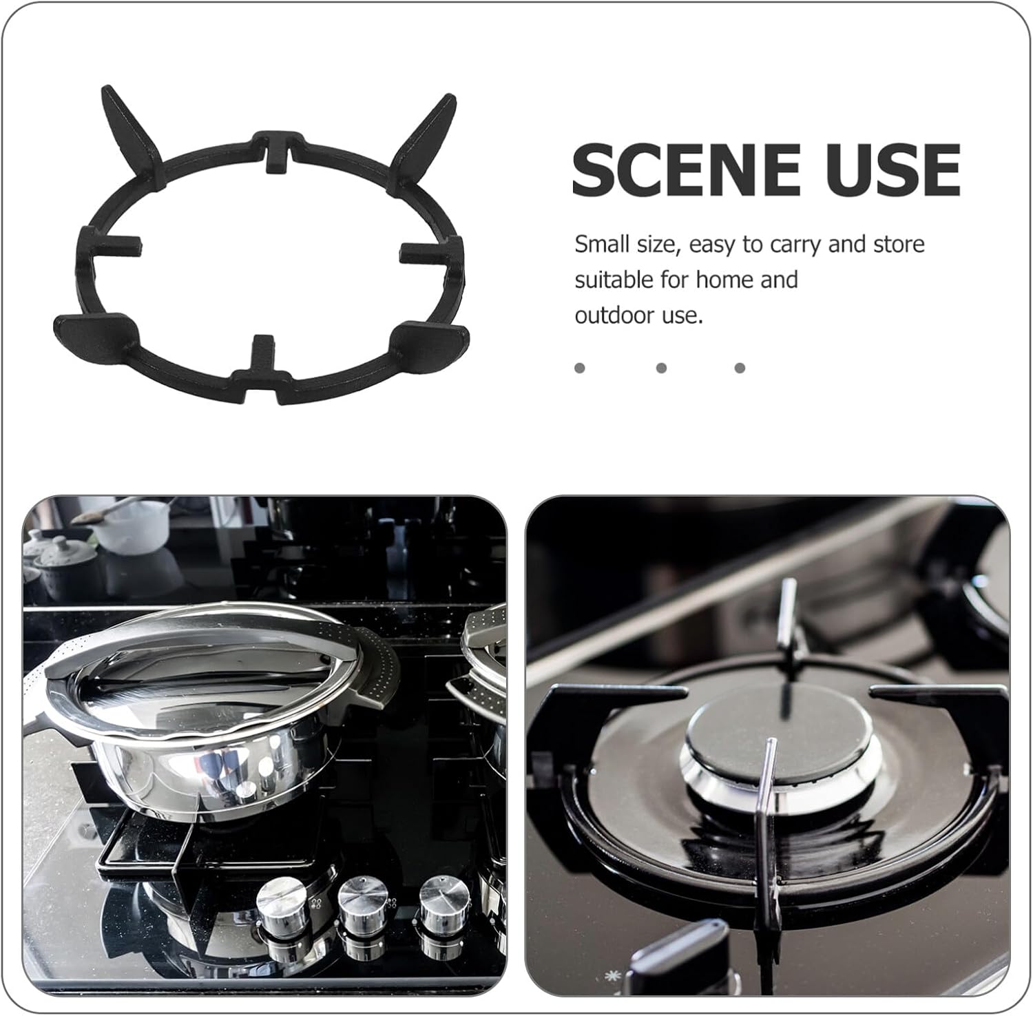 BESTOYARD Wok Rings for Gas Stove, Potholders for Kitchens 9 Inch Pot Support Rack Cast Iron Gas Stove Rack Wok Stand for Wok Saucepan Bowl, 23.00X23.00X4.00CM, Black, 32S18G434MJQPGQ