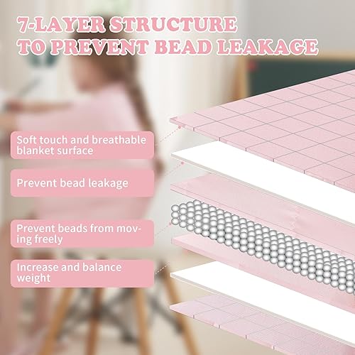 Miniatura 141 de HOSUKKO Manta con peso, manta pesada de unicornio rosa de 3 libras, manta transpirable (36 x 48 pulgadas, 3 libras)