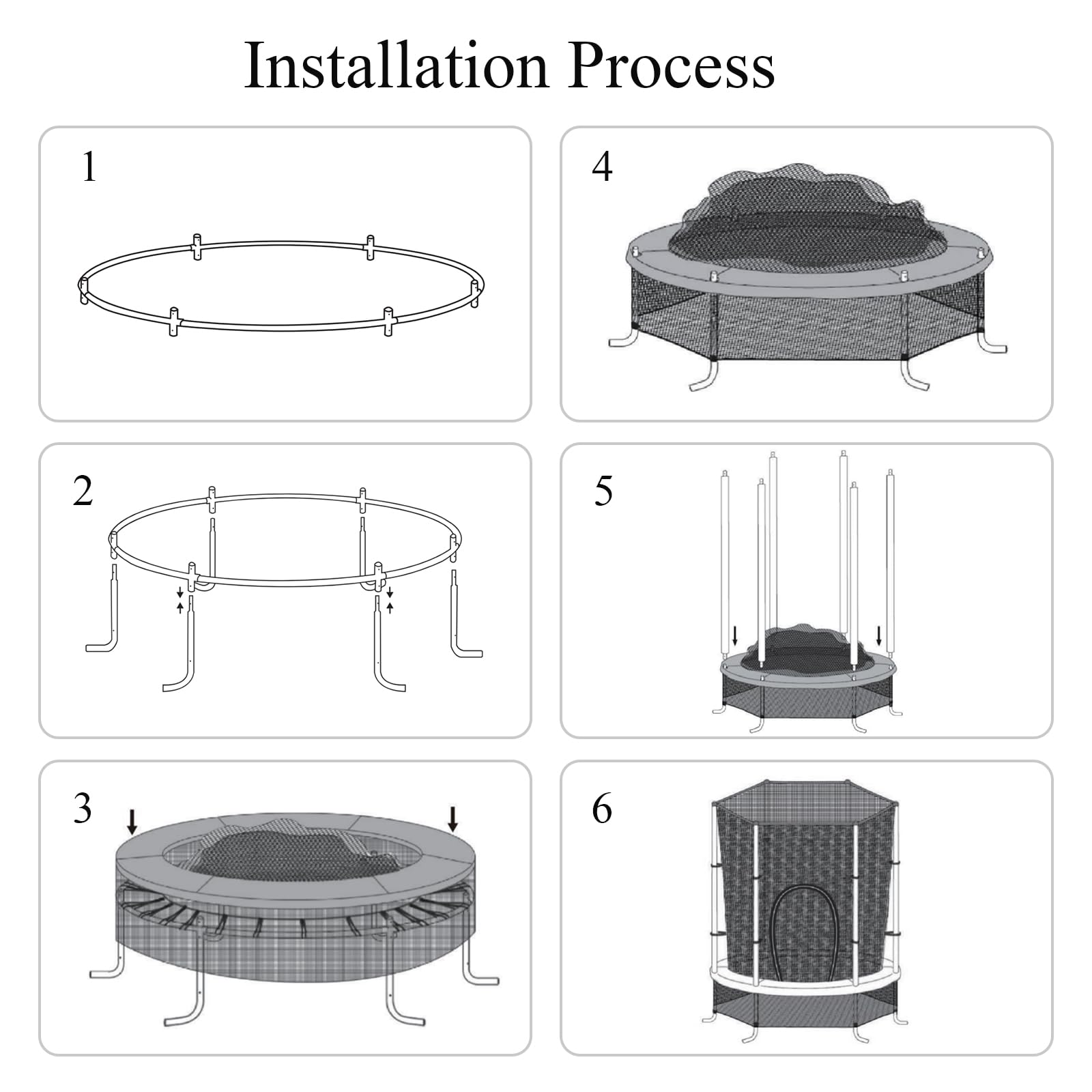 LIFEZEAL Trampolino Elastico per Bambini, per Interno, Esterno, Giardino, con Rete di Sicurezza, Tappeto Protettivo, Telaio in Acciaio, Salta, Jump, Regalo, Max 135kg