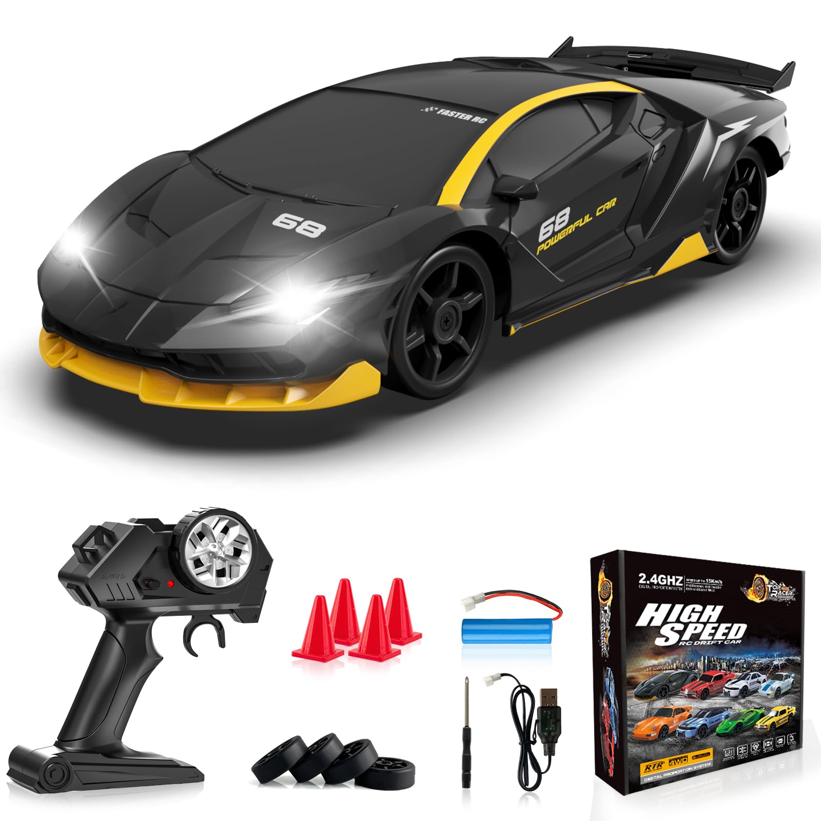 Amazon.com: Everbigmai Remote Control Car, 1/24 Scale RC Drift Car