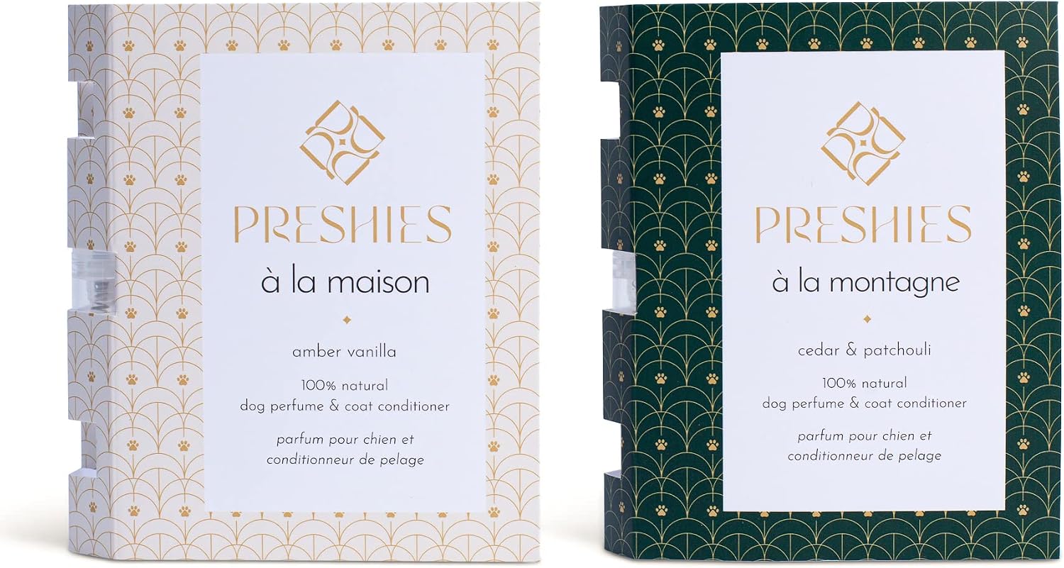 Preshies Dog Perfume, Vitamin-Enriched Coat Conditioner, 100% Natural Ingredients, Sample Set of 2, Long Lasting Luxury Fragrance, Made…