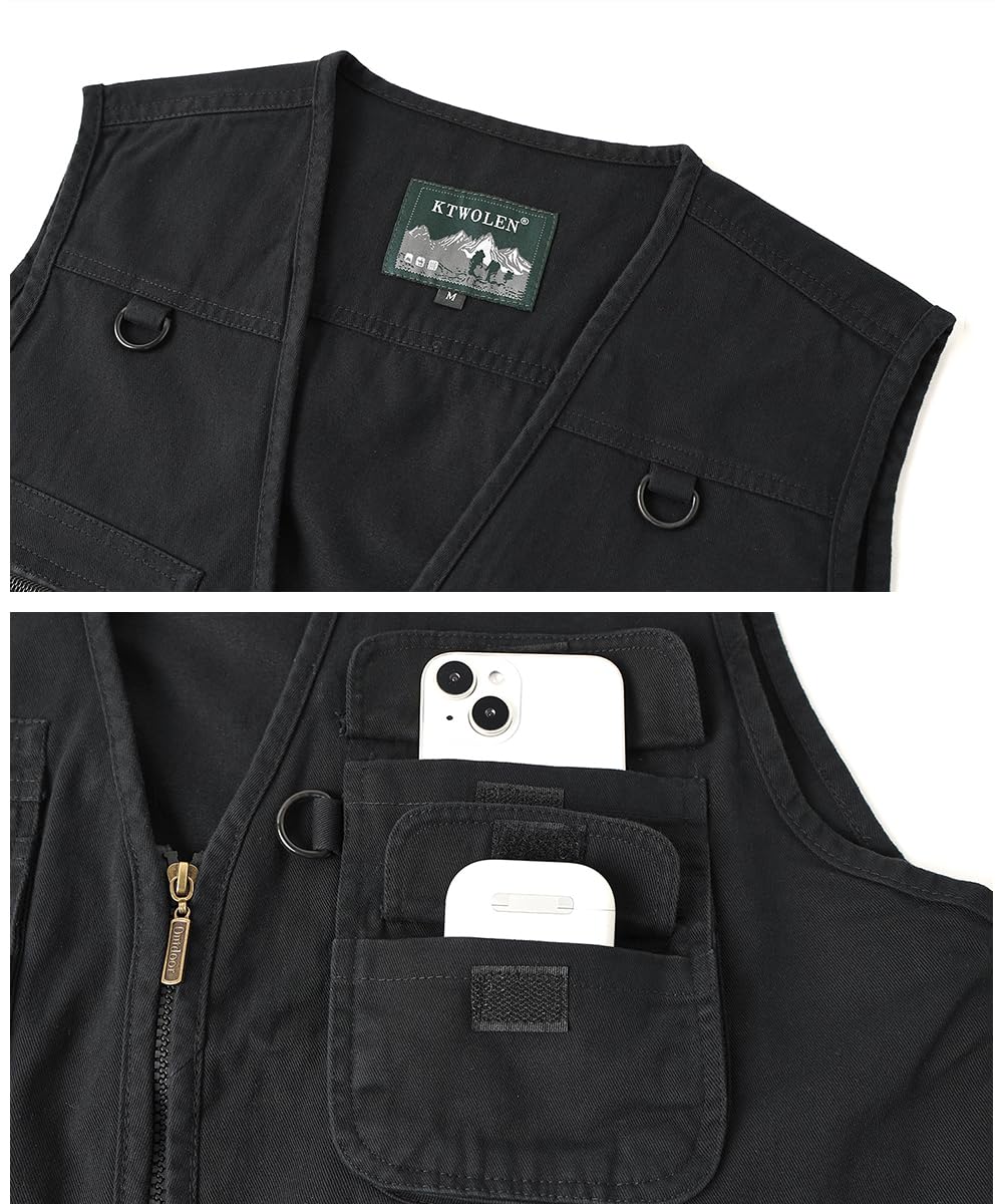 Gilet da Pesca da Uomo Giacca Senza Maniche da Fotografia Caccia Gilet da Lavoro Giubbotti Safari con Multi-Tasche