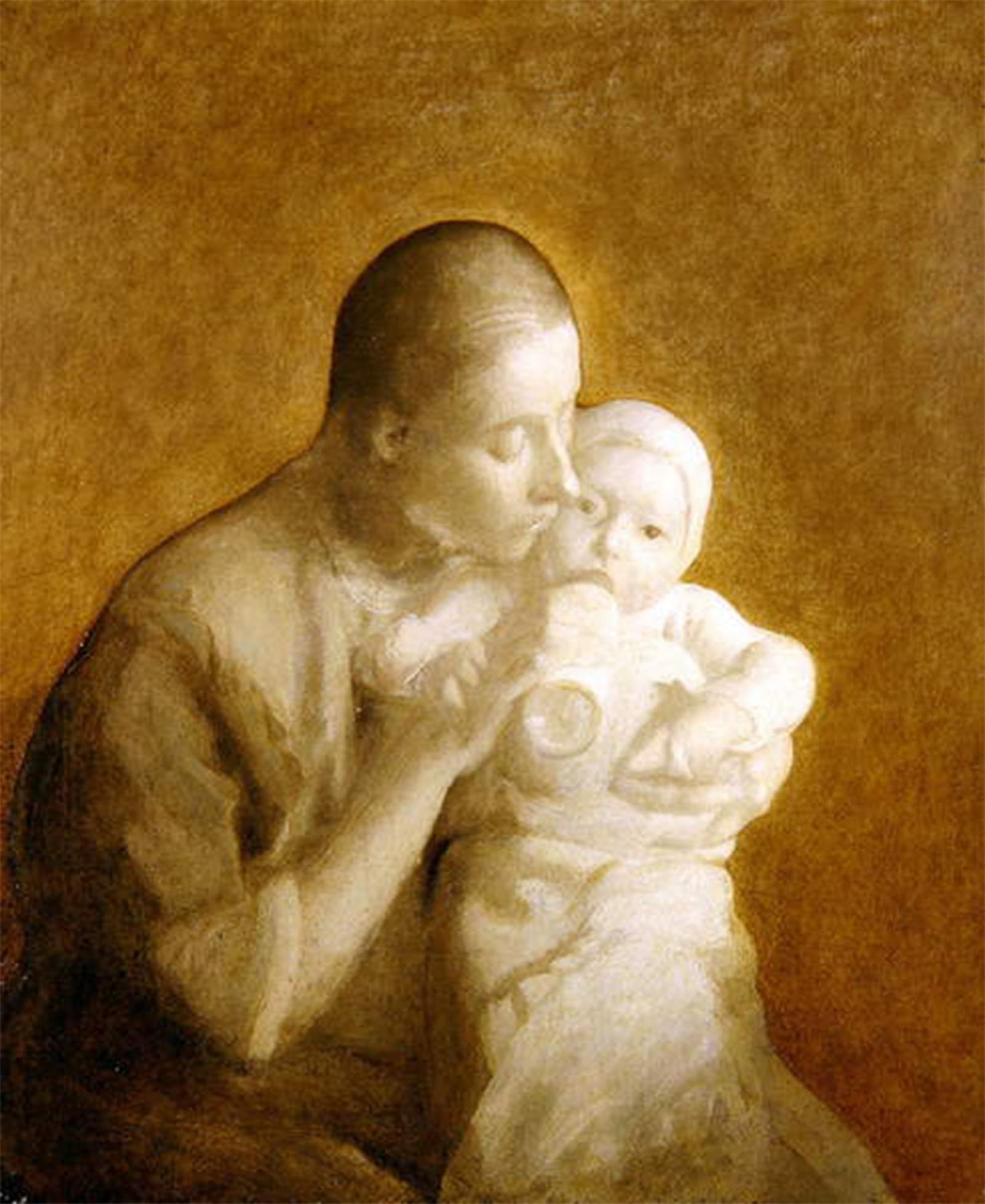 ARTXLXXBN Famous Painting Canvas Artwork Graffiti Print Mother and Child by Eugène Carrière Portrait Canvas Image for Home Decor 60x90cm