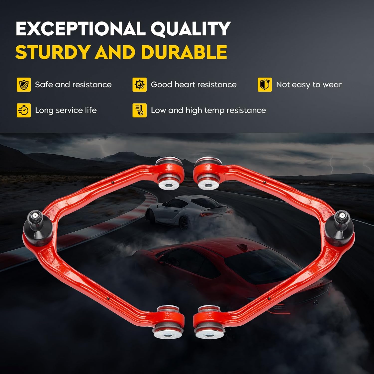 Front Upper Control Arm w/Ball Joint Kit with Polyurethena Bushing Fit for Chevy Silverado 1500,GMC Sierra 1500 1999-2006,Suburban 1500 /Tahoe/Yukon 00-06,for Cadillac Escalade 02-06