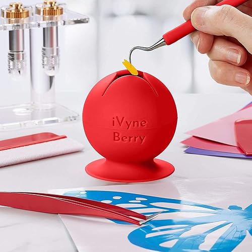 Miniatura 9 de iVyne Herramientas de deshierbe de bayas y silicona, desbrozadora de vinilo de succión, pinzas para manualidades, soporte para colector de chatarra,