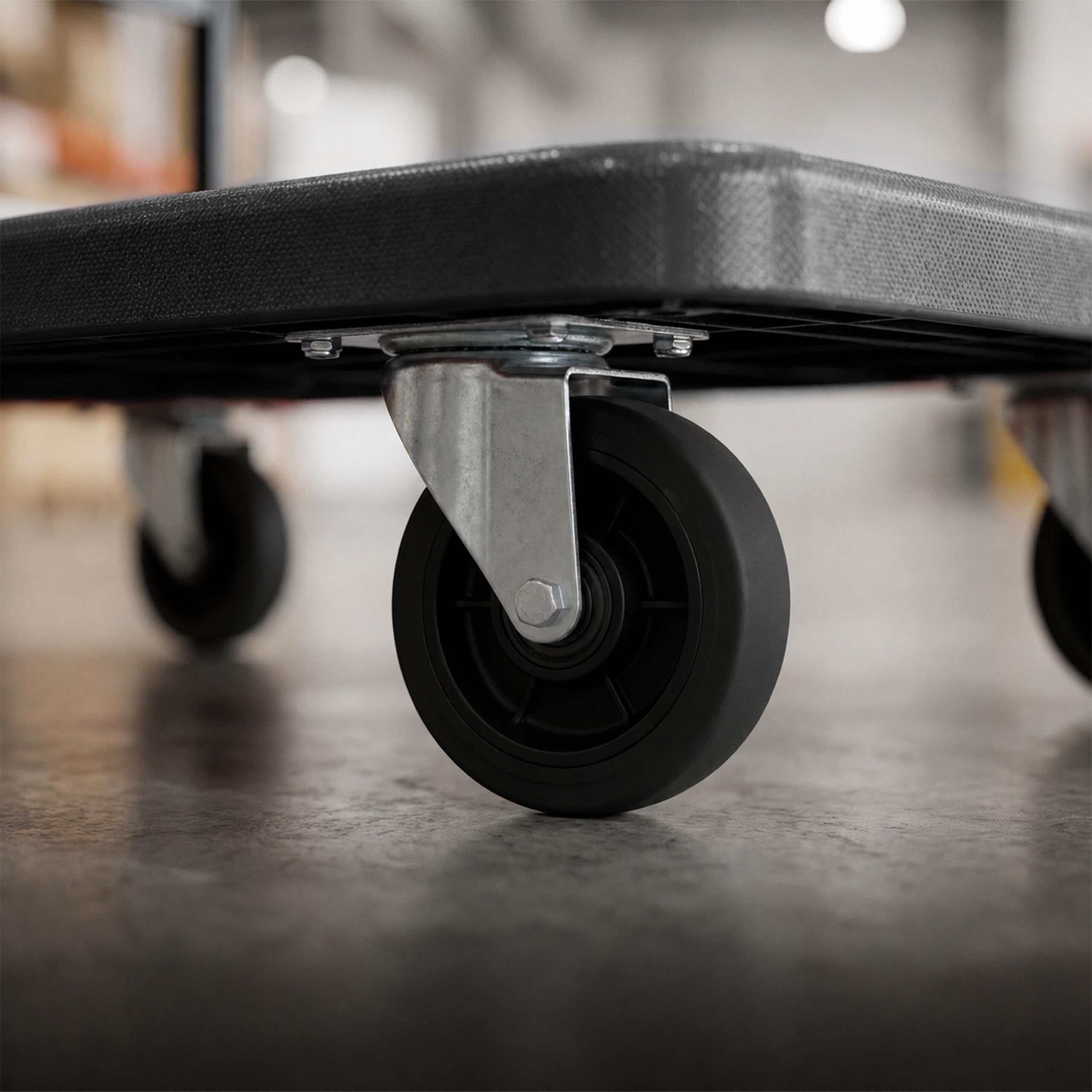 Relaxdays Carro de transporte hasta 300 kg, plegable, plataforma XL, negro | Asa, 2 ruedas giratorias