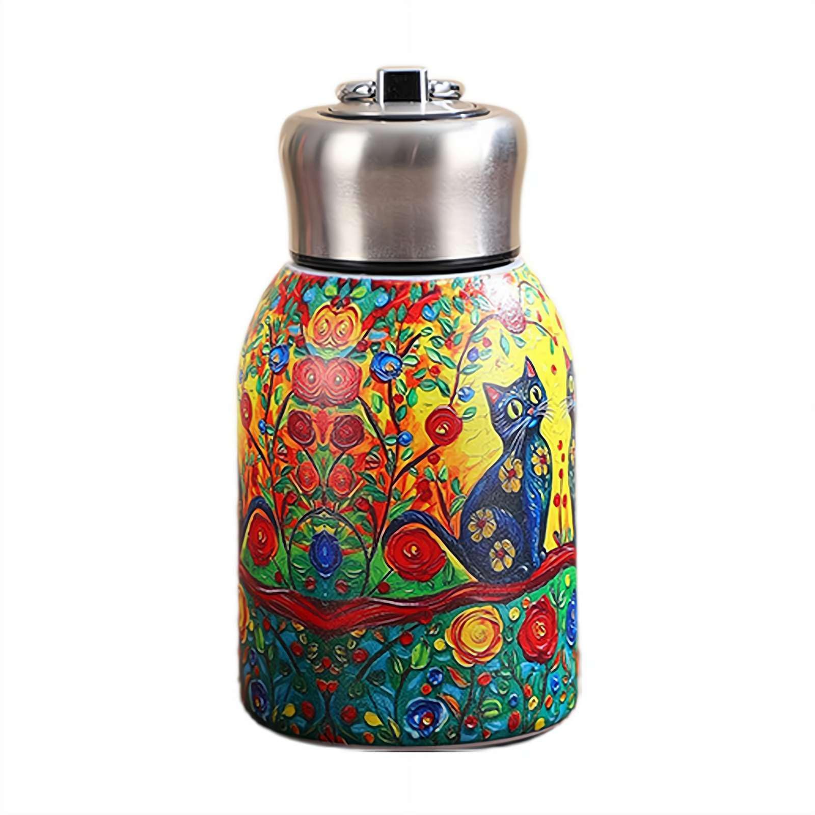 Small Water Bottle 10oz, Mini Stainless Steel Insulated Thermal Water Flask for Hot&Cold Drinks, Portable Water Bottle with Carry Handle for Gym, Hiking, School, Travel