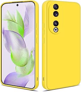 جراب سيليكون عالي الجودة بتصميم عصري انسيابي وبطانة داخلية، متوافق مع هونر 90 (لون اصفر)