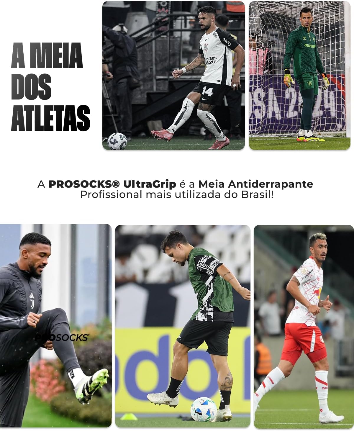 Meia Antiderrapante Futebol ProSocks® UltraGrip Cano Alto Esportiva Grip com Tecnologia Profissional para Chuteira, Alta Estabilidade e Conforto Meia Antiderrapante Futebol ProSocks® UltraGrip Cano Alto Esportiva Grip com Tecnologia Profissional para Chuteira, Alta Estabilidade e Conforto