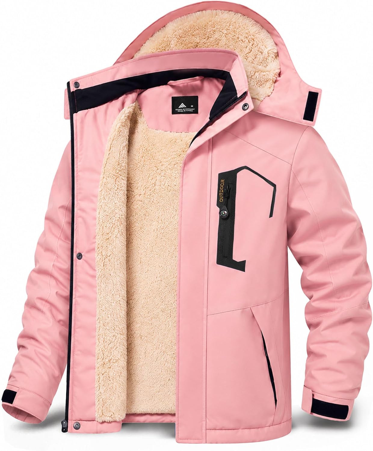 ZITY Kids Waterproof Ski Winter Jackets Boys Girls Snow Coats, Sherpa Fleece Lined Hooded Windproof Warm Outdoor Outerwear
