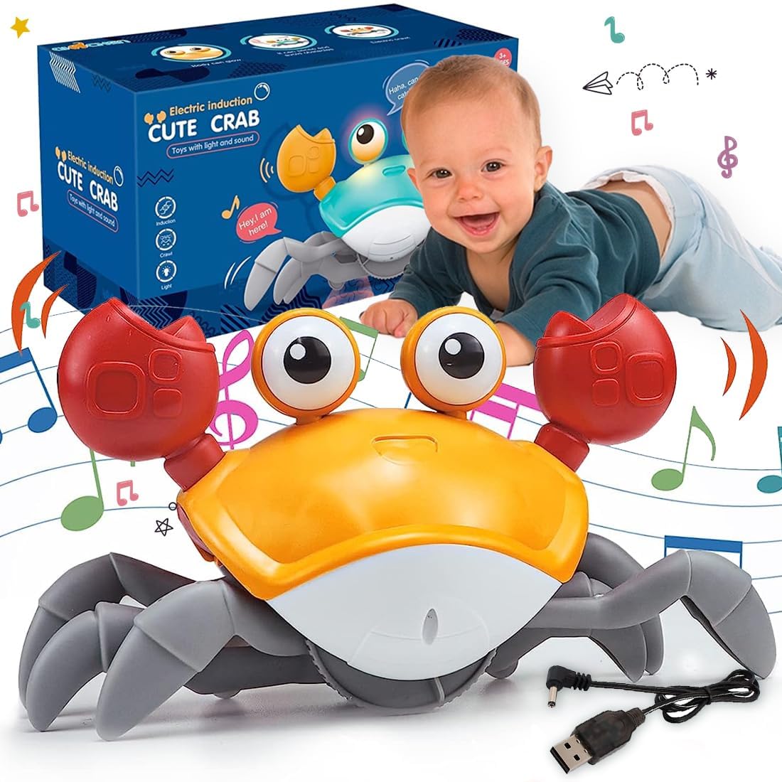 See full amazon price history chart for BELOXY Roll Over Image to Zoom in Crawling Crab Baby Musical Kids Toy with LED Lights & Rechargeable Battery | Interactive Early Learning and Entertainment Toys for Kids Toddlers & Infants (Crab) BELOXY Roll Over Image to Zoom in Crawling Crab Baby Musical Kids Toy with LED Lights & Rechargeable Battery | Interactive Early Learning and Entertainment Toys for Kids Toddlers & Infants (Crab) (B0CM36KP64) Amazon Price History, Amazon Price Tracker