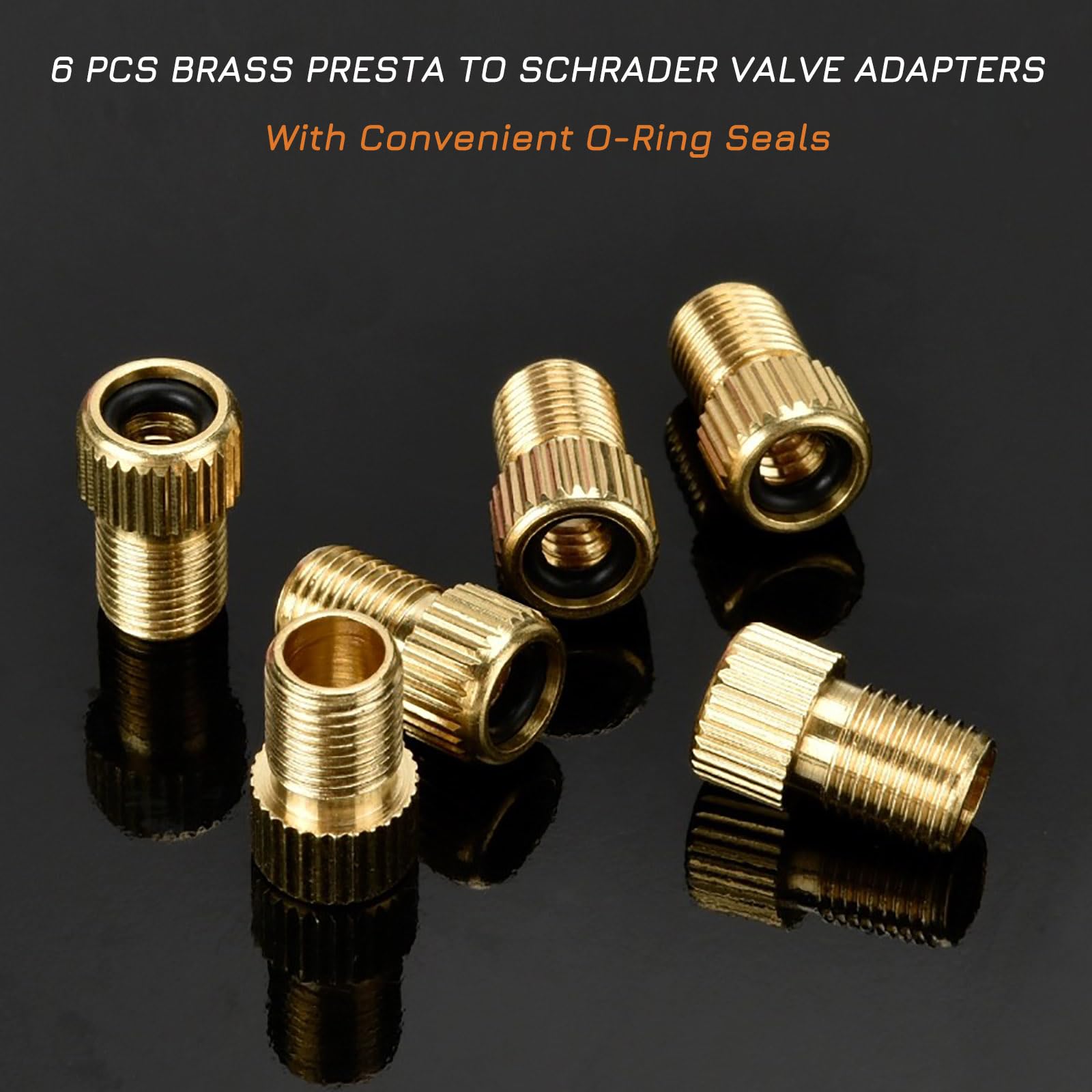 PILCIDO 6 PCS Brass Presta To Schrader Valve Adapters