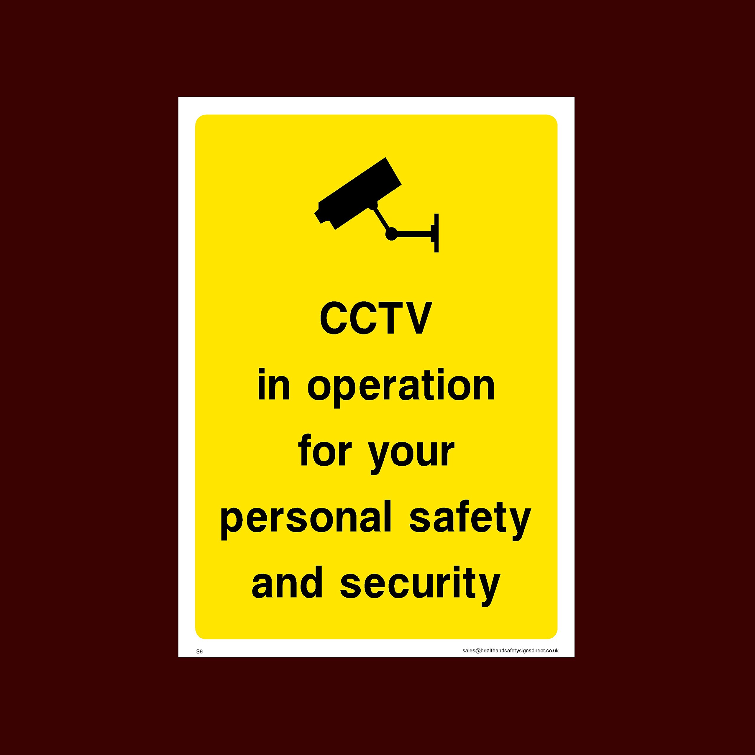 Ussp&S Cctv In Operation For Your Personal Safety And Security Plastic Sign (S9) - Cctv, Security, Warning, Alarmed, Surveillance, Camera, Dogs, Premises