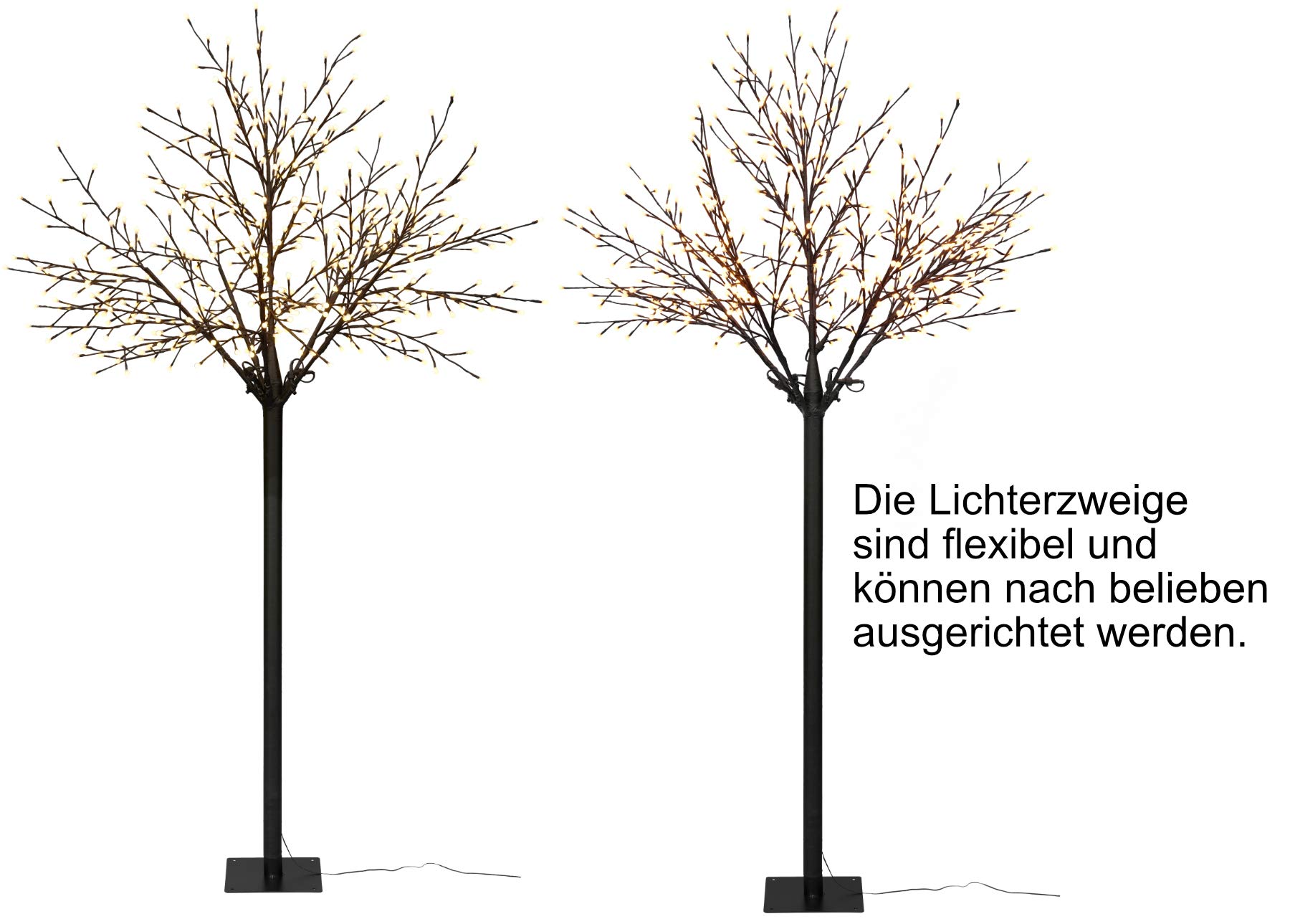 Bonetti LED Lichterbaum mit 500 warm-weißen Lichtern beleuchtet, 220 cm hoch, die Lichterzweige sind flexibel, Weihnachtsbaum mit Lichterkette