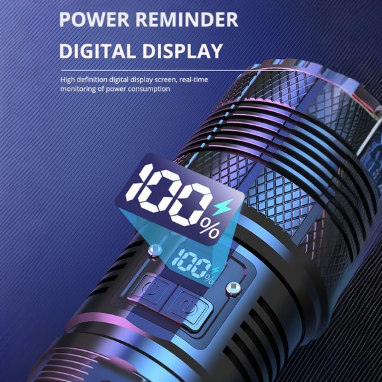 Torcia ricaricabile, 12000 lumen, torcia LED super luminosa con luce da lavoro COB, ad alta potenza, potente torcia portatile per emergenze, campeggio, escursionismo (nero)