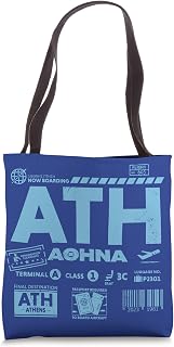 Vintage Athens ATH Airport Code Travel Day Retro Travel Tag Tote Bag